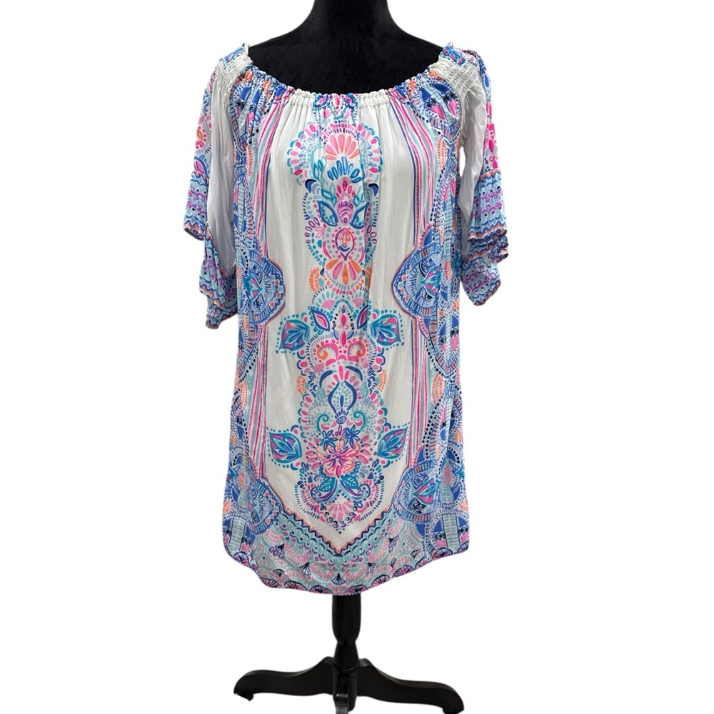 Lilly Pulitzer Pink and Blue Floral Dress Medium